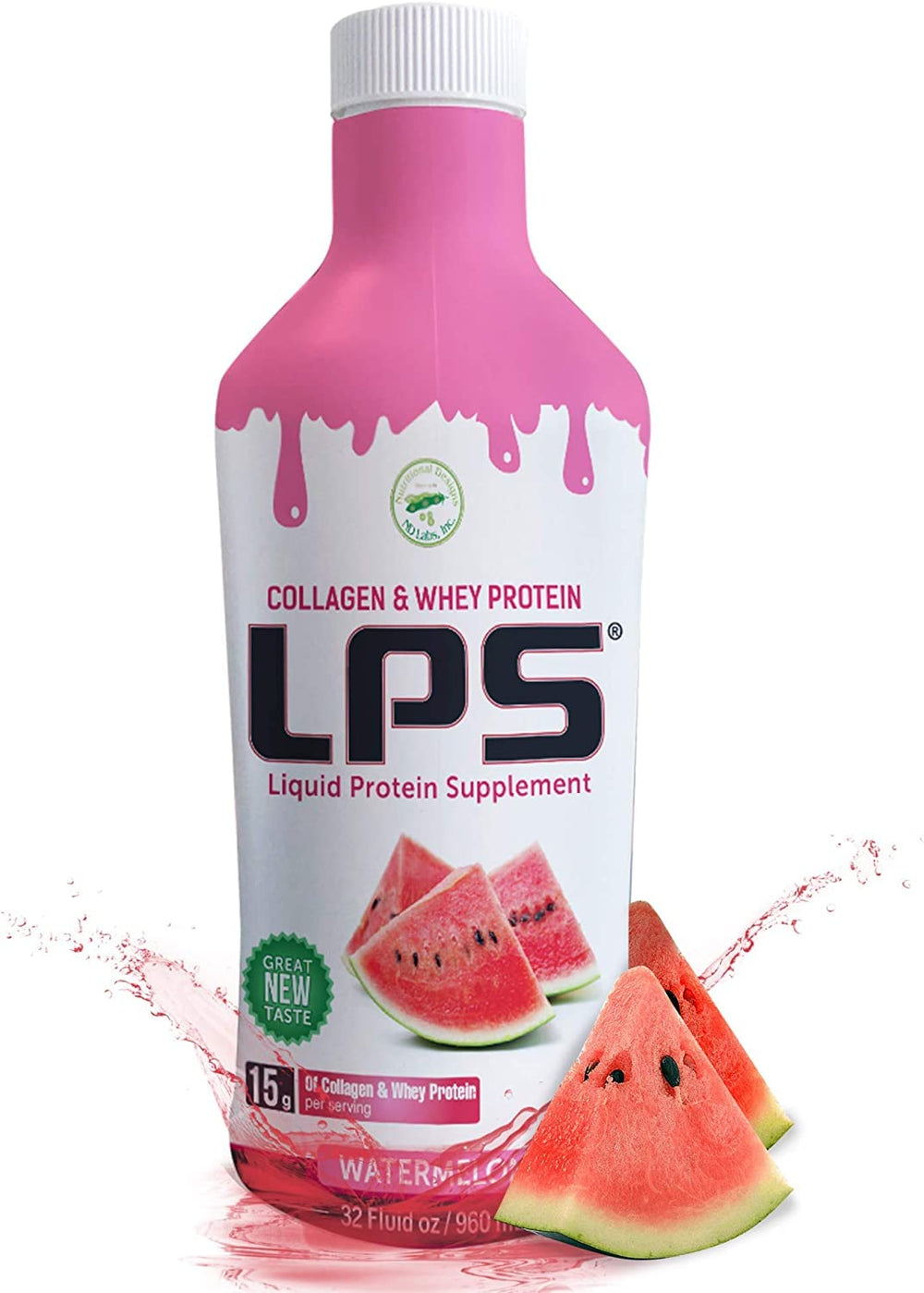 Nutritional Designs LPS Liquid Collagen nutrition-info emphasizing sugar-free, dye-free benefits