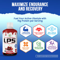Nutritional Designs LPS Liquid Collagen pour into a glass for post-workout hydration