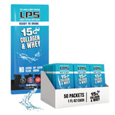 Nutritional Designs LPS packets-box shows convenient on-the-go protein for workouts.