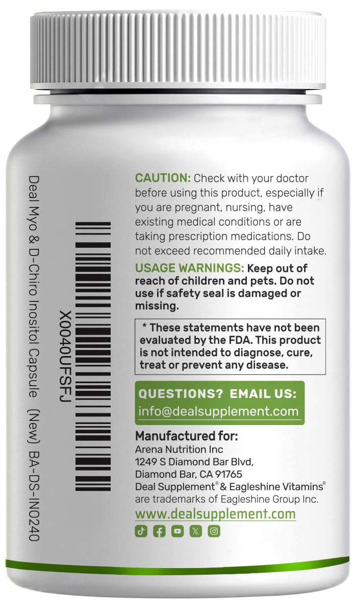 Nutritional facts panel for the supplement