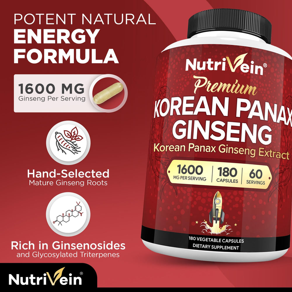 Illustration of usage and benefits for Panax Ginseng 1600mg