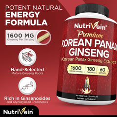 Illustration of usage and benefits for Panax Ginseng 1600mg