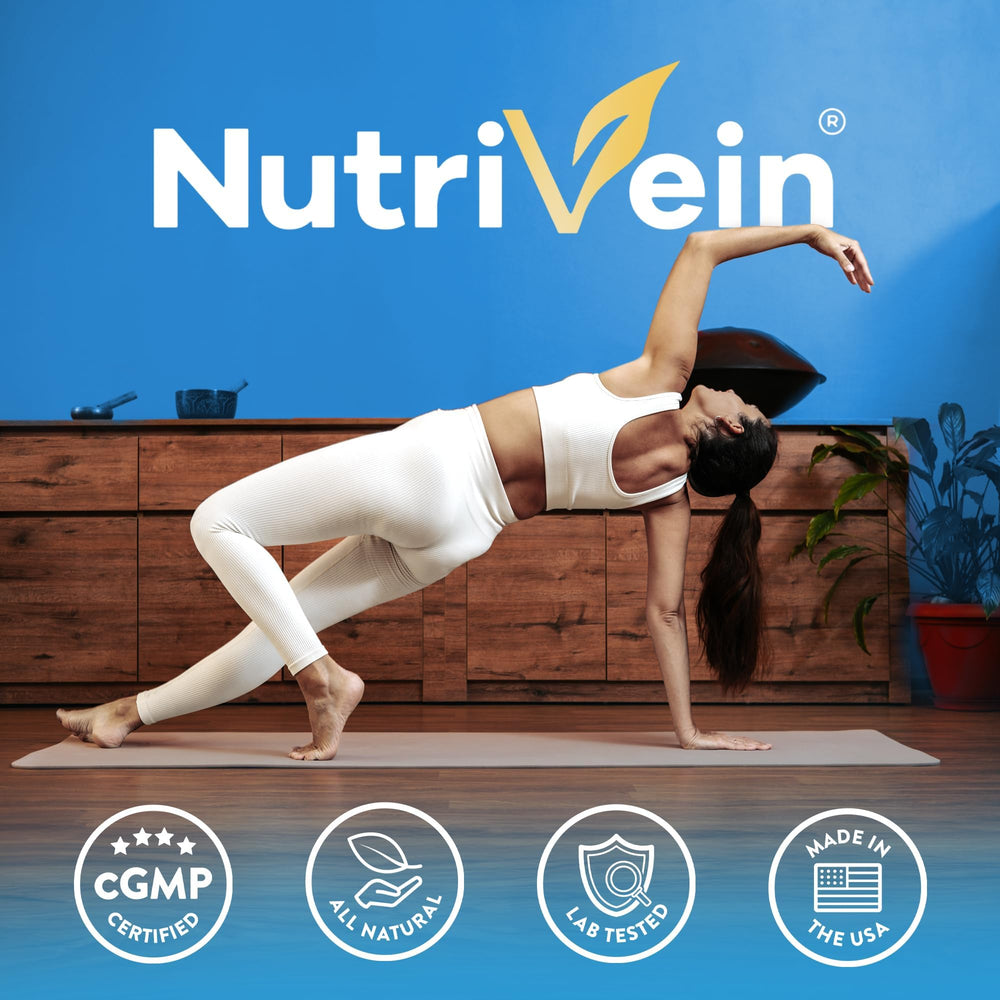 Lifestyle image of Nutrivein supplement on desk