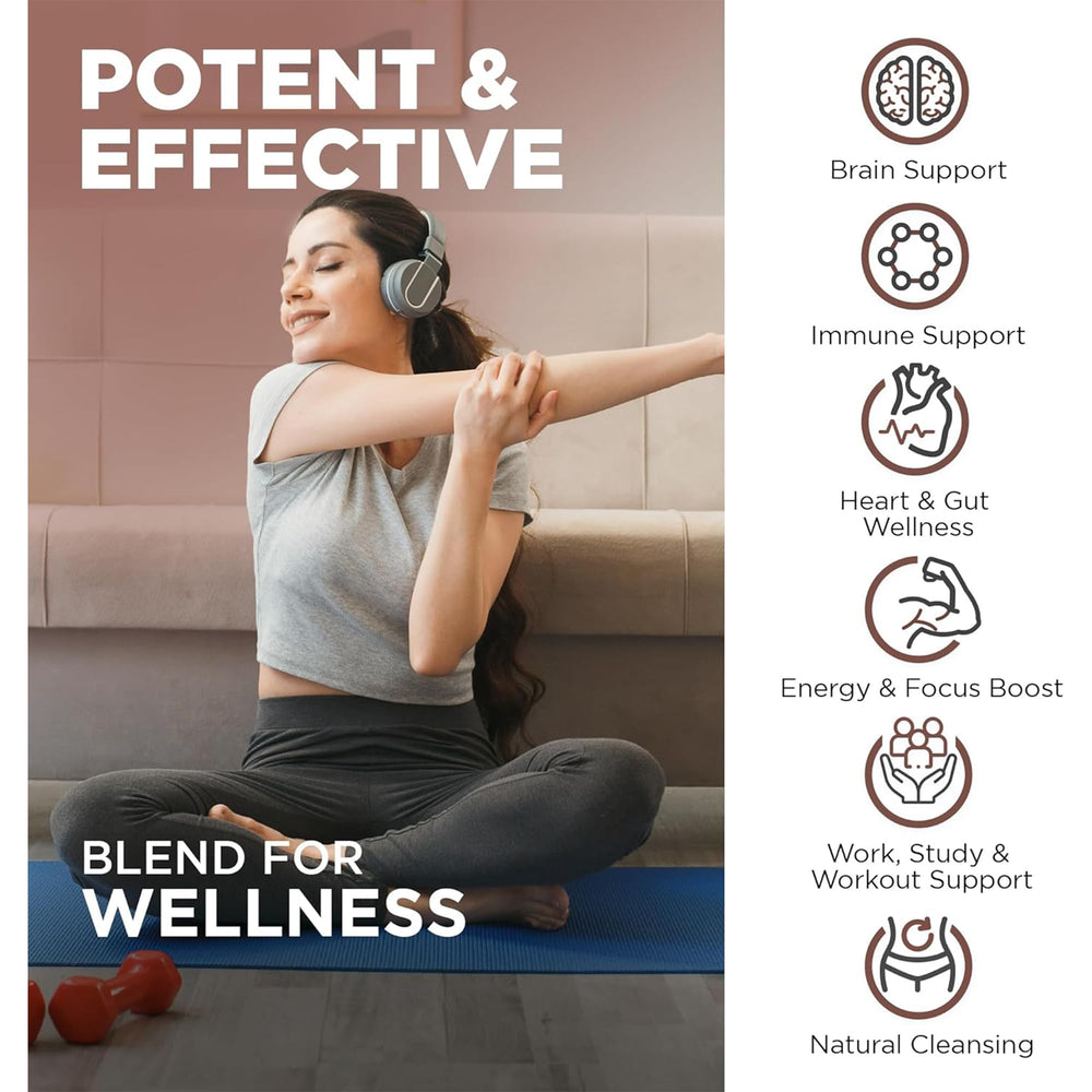 Assorted mushrooms: Lion's Mane, Cordyceps, Chaga, Reishi and more