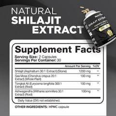 Nutrivein Shilajit capsules front for consistent energy and stamina.