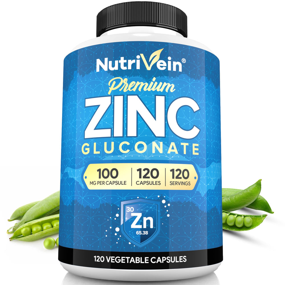 Nutrivein Zinc Gluconate 100mg bottle with 120 capsules