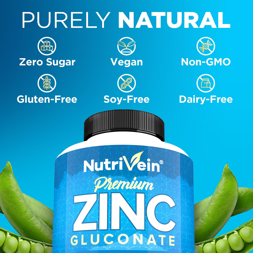 USA-made Nutrivein Zinc Gluconate packaging in a cGMP-certified facility