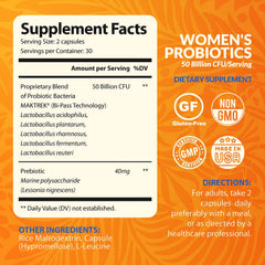 Illustration of gut health with probiotics and prebiotics for women