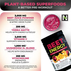Nutrology Beet Energy O2 scoop illustrates serving size for pre-workout energy