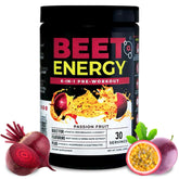 Nutrology Beet Energy O2 tub front shows vegan pre-workout energy boost for workouts