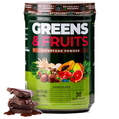 Nutrology Greens & Fruits Powder Chocolate flavor jar