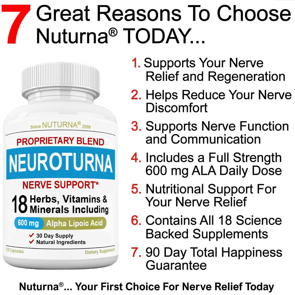 Nuturna 600 mg Alpha Lipoic Acid nerve support supplement - 120 capsules