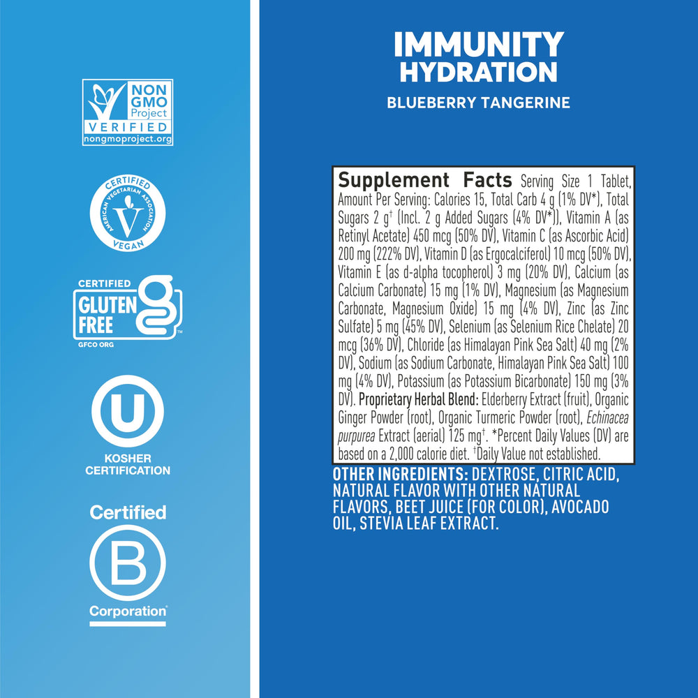 Eight Nuun Immunity tubes arranged for 80 servings