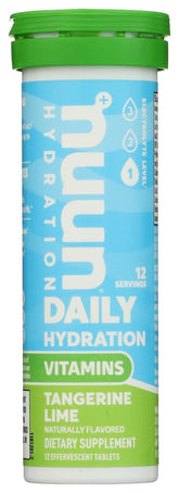Nuun Vitamins Tangerine Lime electrolyte tablets bottle and tubes