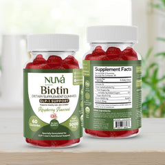 NuVa Biotin Gummies Raspberry serving size and directions