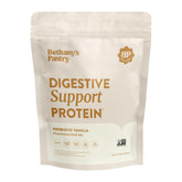 Nuzest Bethany's Pantry Digestive Protein tub front promoting premium pea protein