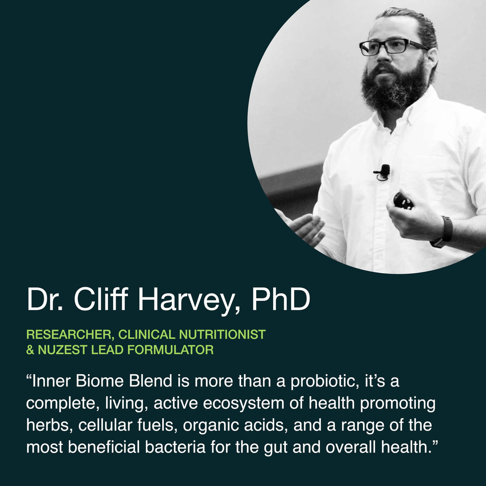 Packaging graphics for Nuzest Inner Biome Blend