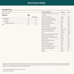 Plant-based fruits, vegetables and superfoods used in the greens formula