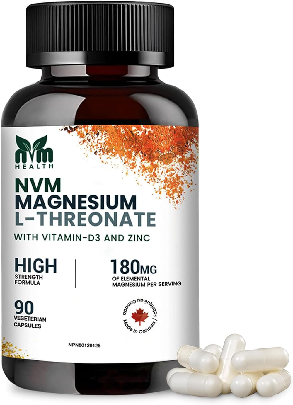 NVM Health Magnesium L-Threonate with Vitamin D3 and Zinc for sleep and cognitive support