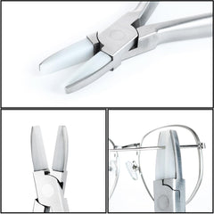 Stainless steel eyeglasses repair tool close-up