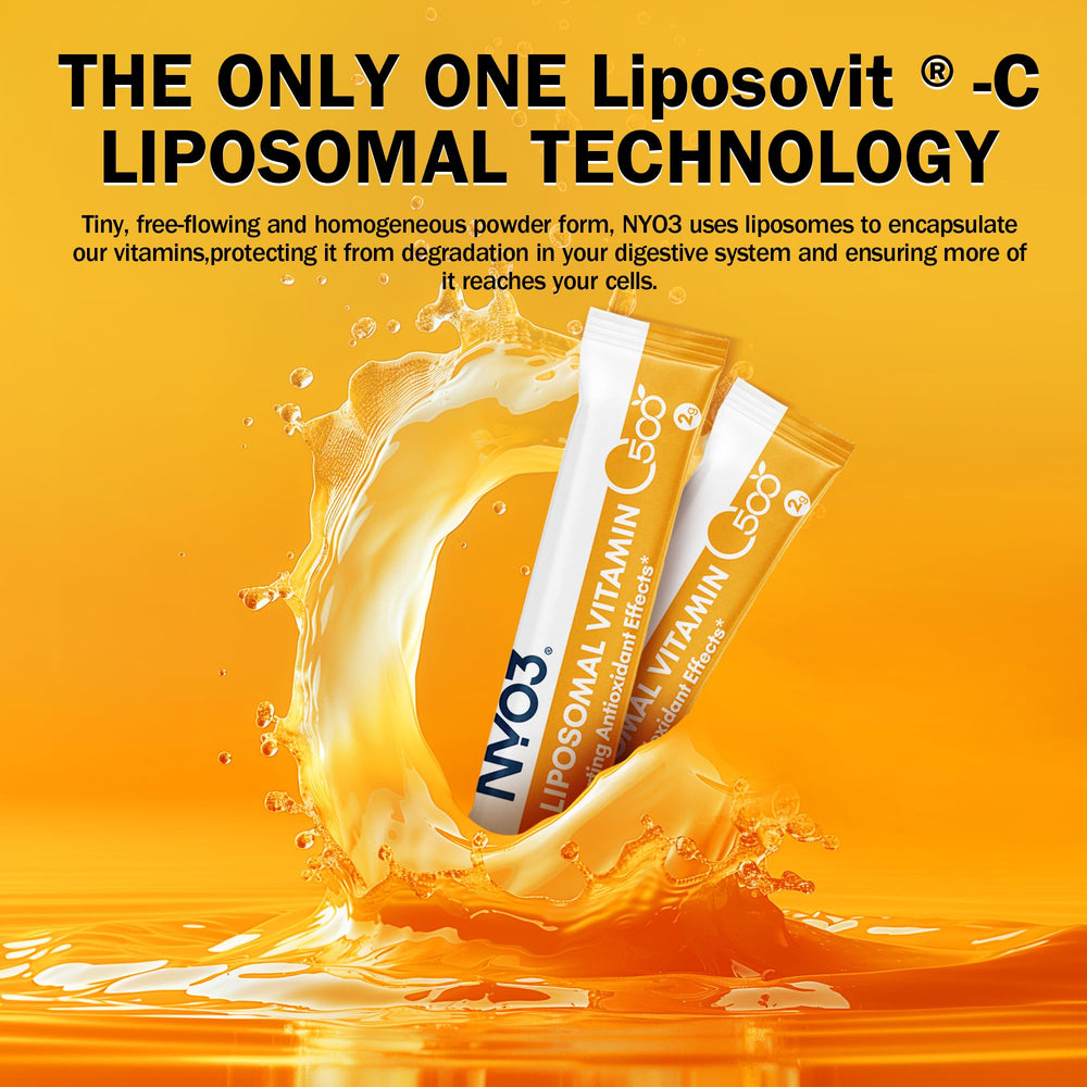 On-the-go NYO3 Liposomal Vitamin C packaging for travel