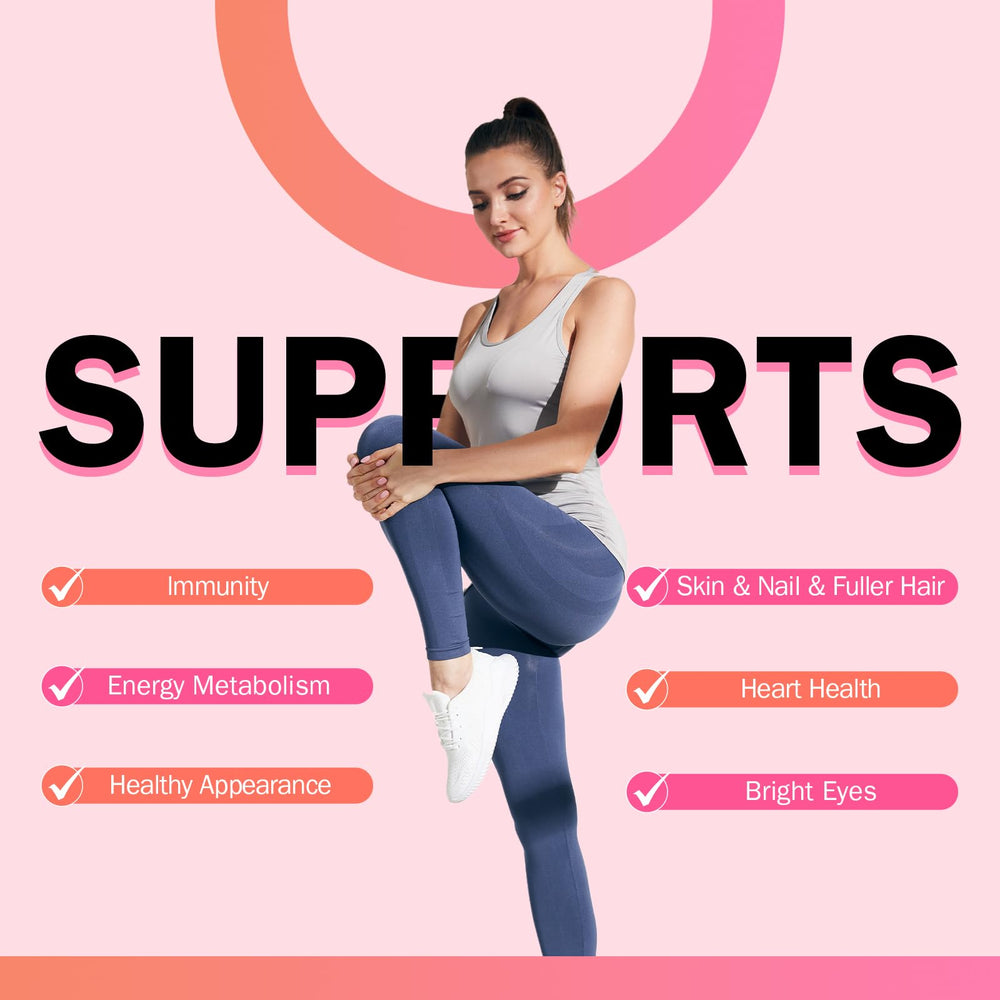 Healthy, active woman lifestyle emphasizing hair, skin and nails