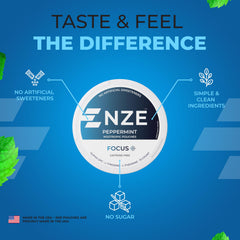 Premium nootropic ingredients label on NZE packaging
