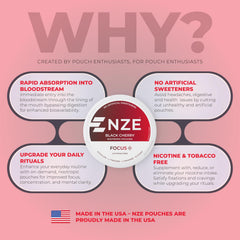 NZE on-the-go use shows discreet pouch for quick boosts.