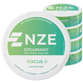 NZE Spearmint caffeine-free nootropic pouches can and pouch