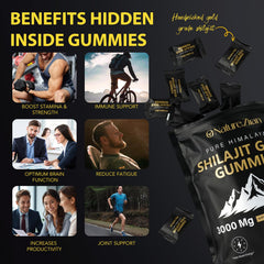O NATURE . ZIRAN Shilajit Gummies on-the-go usage beside a busy desk.