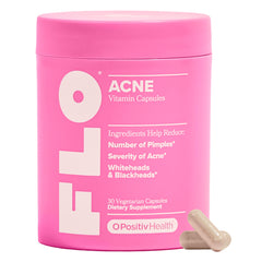 O Positiv FLO Acne Capsules bottle on white background