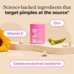 Graphic showing colostrum-derived lactoferrin and zinc ingredients