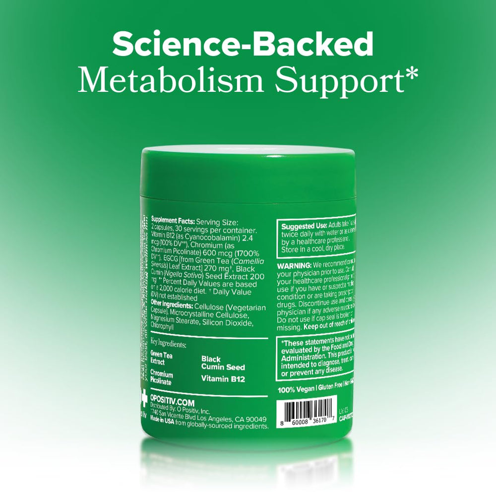 Product packaging of O Positiv Moto Metabolism Support