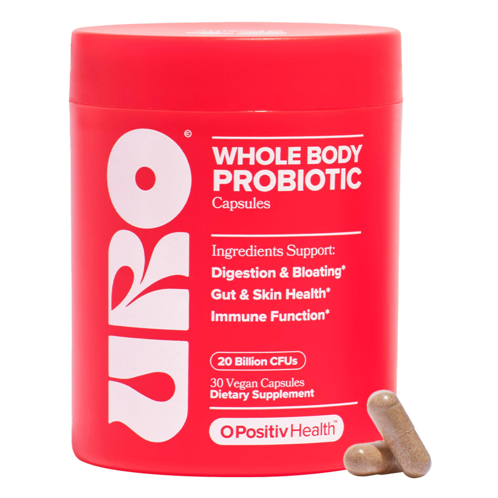 O Positiv URO Women's Probiotic bottle showcases a convenient daily wellness solution for vaginal and gut health.