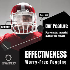 Fog-free wipe being used on a sports visor
