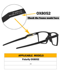 Two pairs of black ear socks for Oakley Futurity OX8052 eyeglasses