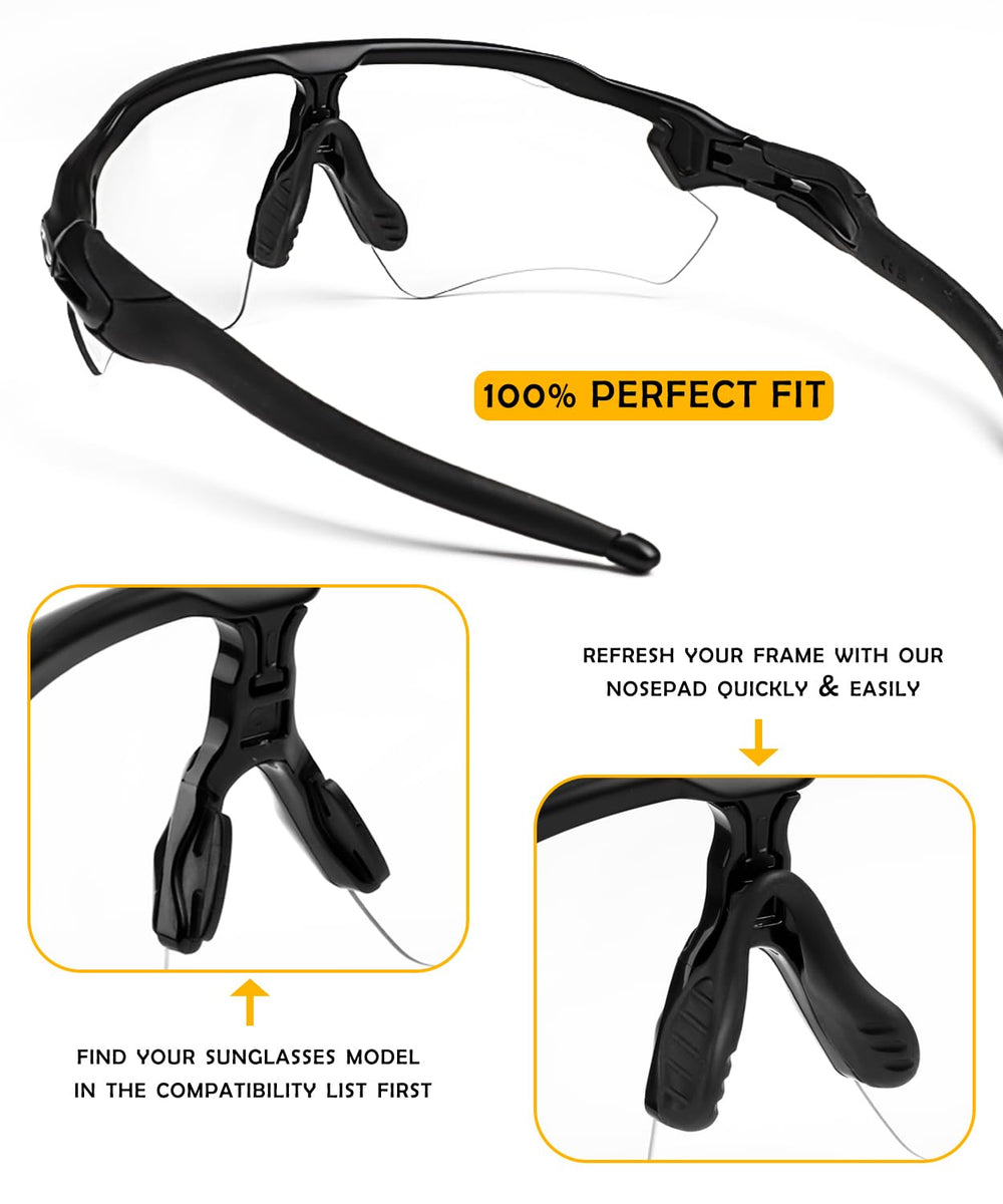 Replacement nose pads for Oakley Radar EV/RadarLock frames in packaging