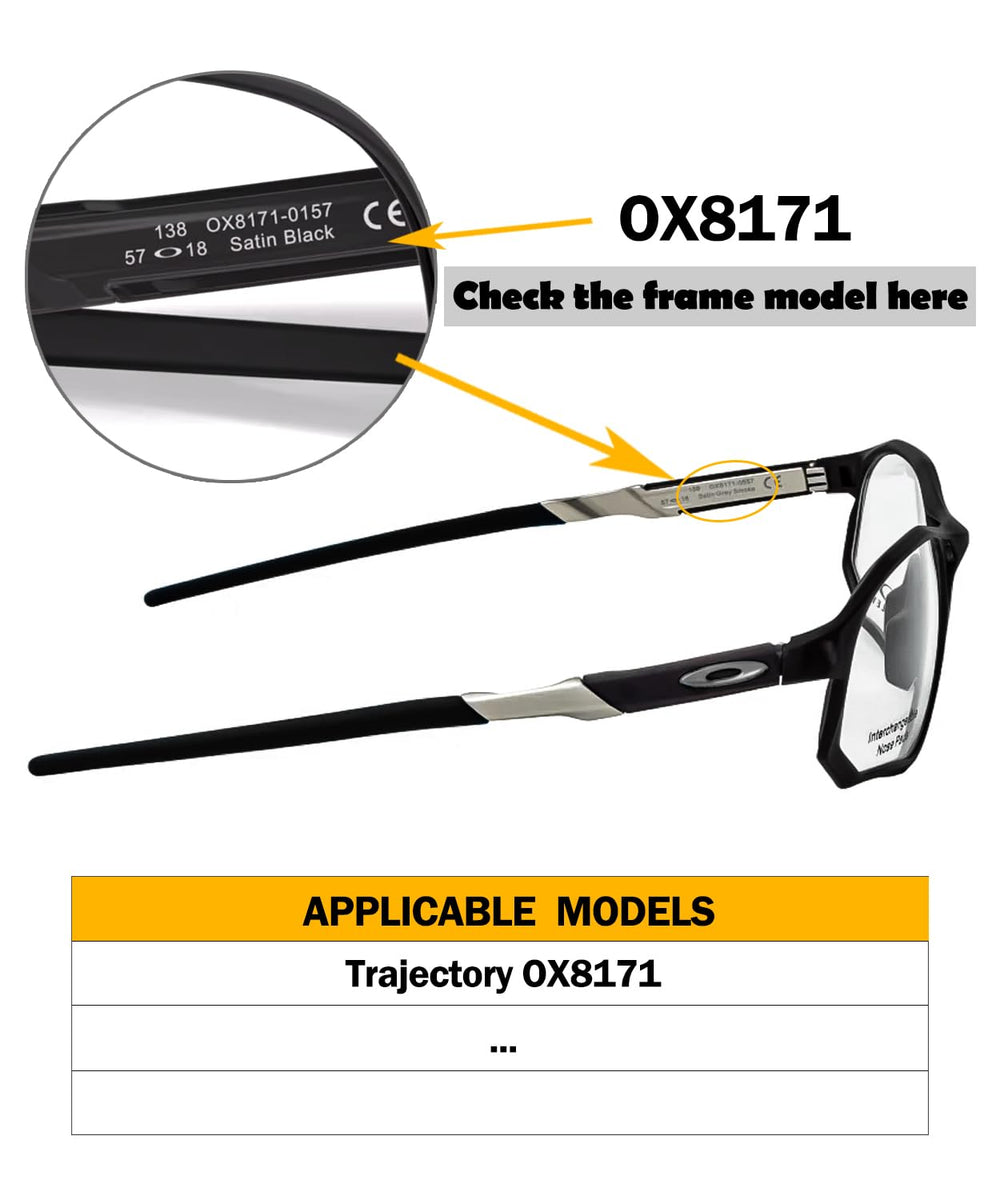 Anti-slip silicone nose pads on Oakley Trajectory OX8171