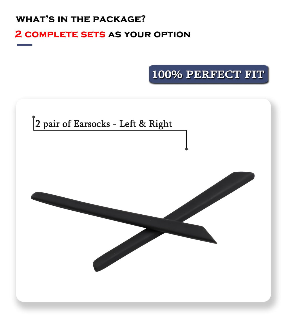 Black Oakley replacement ear sleeves for Wire Tap 2.0 OX5152