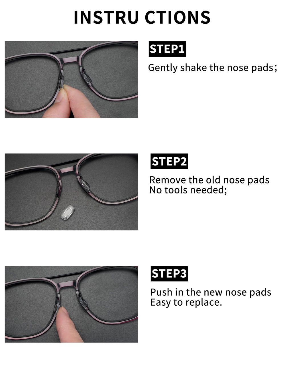 Compatibility list featuring Oakley nose pad models and others