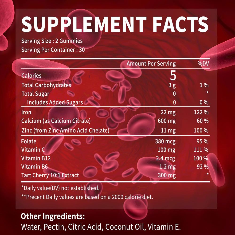 Close-up of tart cherry flavor detail on OALSE gummies