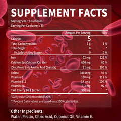 Close-up of tart cherry flavor detail on OALSE gummies