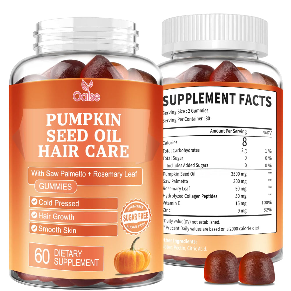 OALSE Pumpkin Seed Oil Gummies bottle label - 3500mg per serving