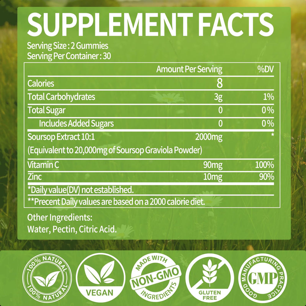 60-count bottle highlighting sugar free and vegan