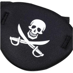 Unboxed eye patch with adjustable strap and packaging