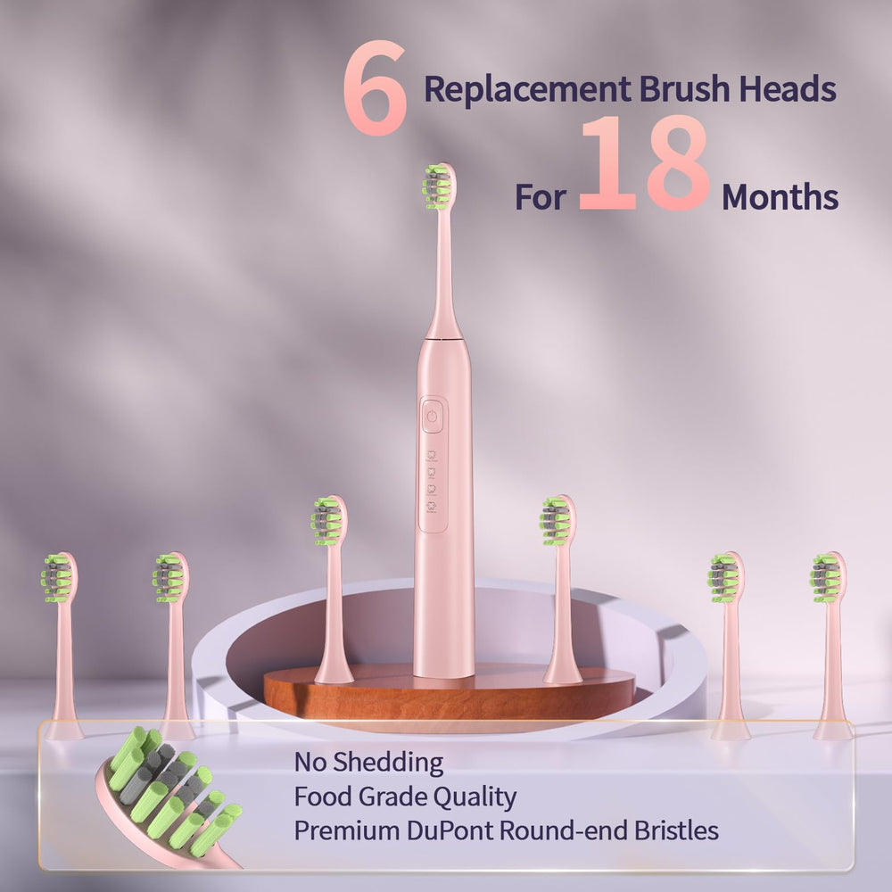 Six DuPont brush heads included with OasiSmile