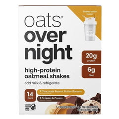 OATS Overnight 14-pack Cookies & Cream and Chocolate Peanut Butter Banana flavors