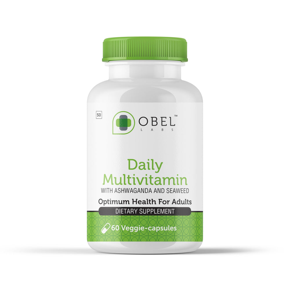 Obel Daily Multivitamin bottle featuring Ashwagandha and Seaweed