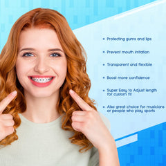 Transparent lip shield covering braces and wires