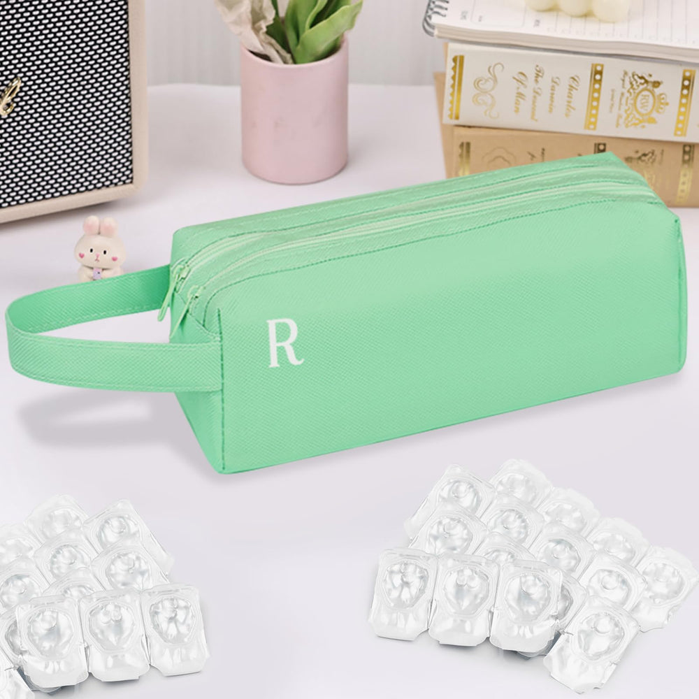Back view showing durable Oxford fabric of the green organizer